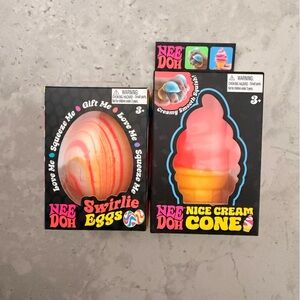 SET OF TWO NeeDoh Eggs 🪺 Orange Ice Cream cone